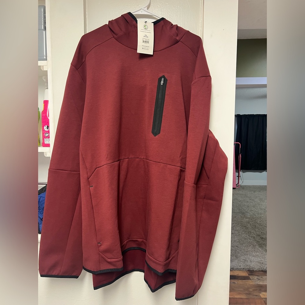 Men's Burgundy Sweater with Zipper Pocket